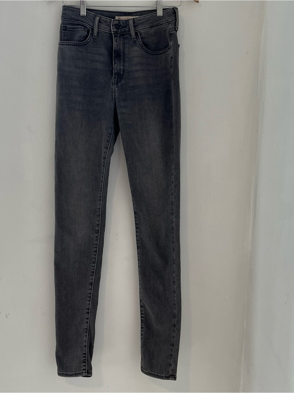 Levi's Gray Wash Skinny Jeans with Black Patch